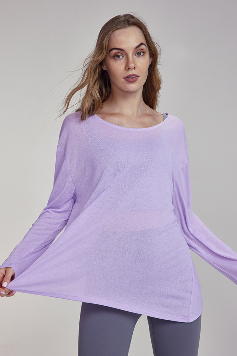 Women's Soft Breathable Backless Twist Loose Yoga Cover Up
