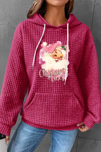 Women Christmas Waffle Knit Hoodie
