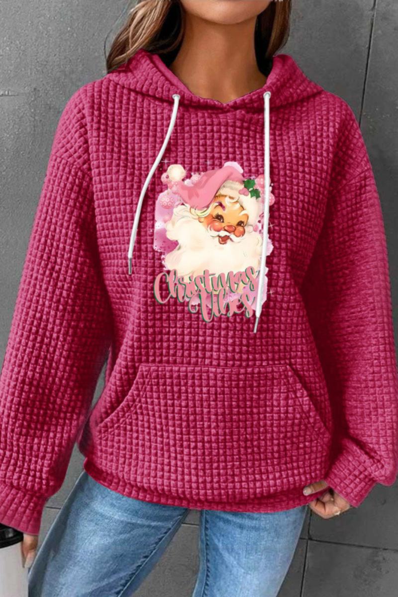Women Christmas Waffle Knit Hoodie