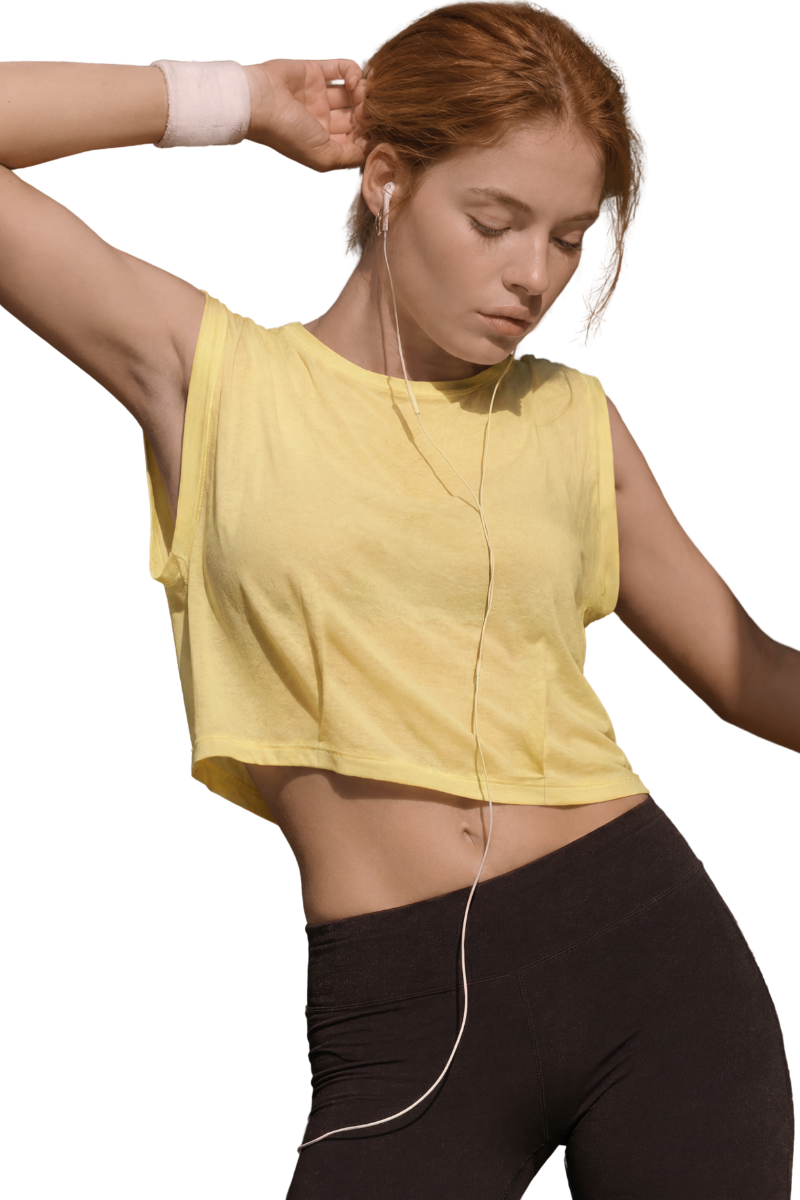 Women's Soft Sleeveless Cropped Crew Neck Tank Top
