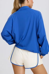 Women's Half-Zip Oversized Windbreaker Sweatshirt