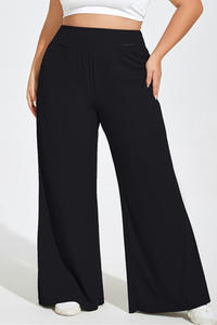 Plus Size Women's High Waisted Wide Leg Pants