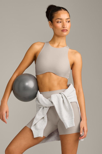Women's Yoga Sets: Cutout Back Top and High Waist Shorts