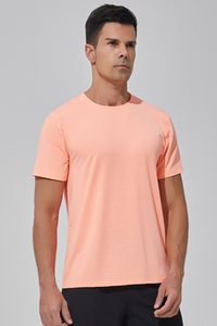 Men Stripe Quick Dry Athletic Short Sleeve T-Shirt