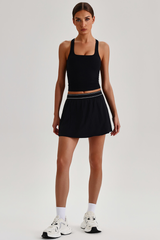 Women's Tennis Set:Cropped Racerback Tank Top& Skort