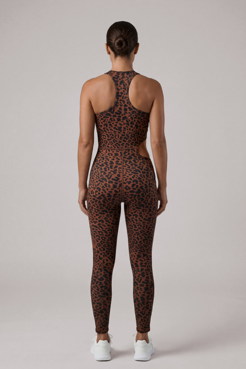 Women's Racerback Side Cutout 9/10 Length Sports Jumpsuit
