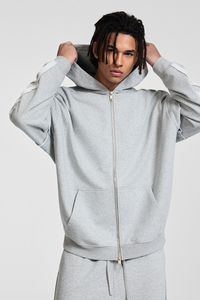 Faux two-piece with zipper hoodie