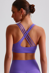 Women's Asymmetrical  Cross Back Sports Bra