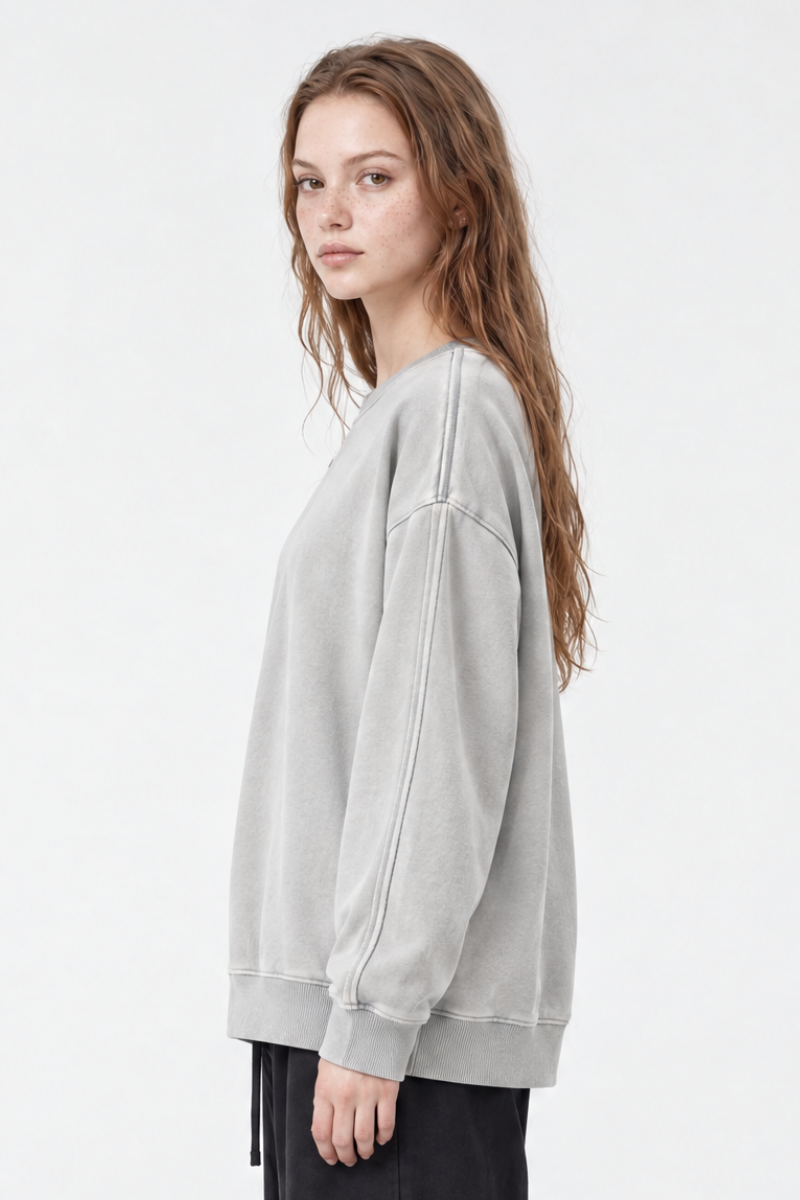 Women's Fall/Winter Fleece-Lined Dyed Vintage Pullover