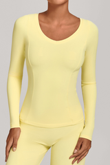 V-neck sport long-sleeved garment