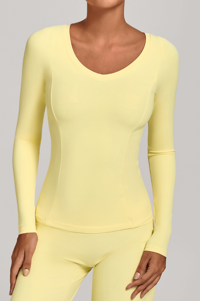 V-neck sport long-sleeved garment