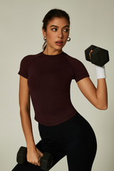 Women's High Stretch Seamless Waist-Cinching T-shirt