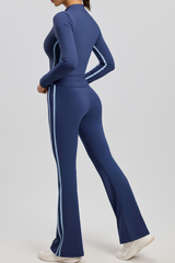 Striped high-waisted yoga set