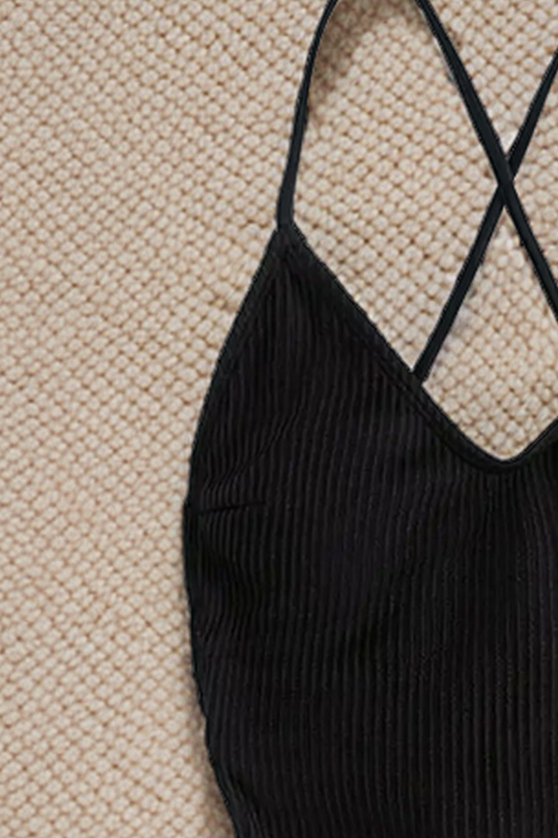 Women's Sexy Cross-Back Thin Straps V-neck Swimsuit