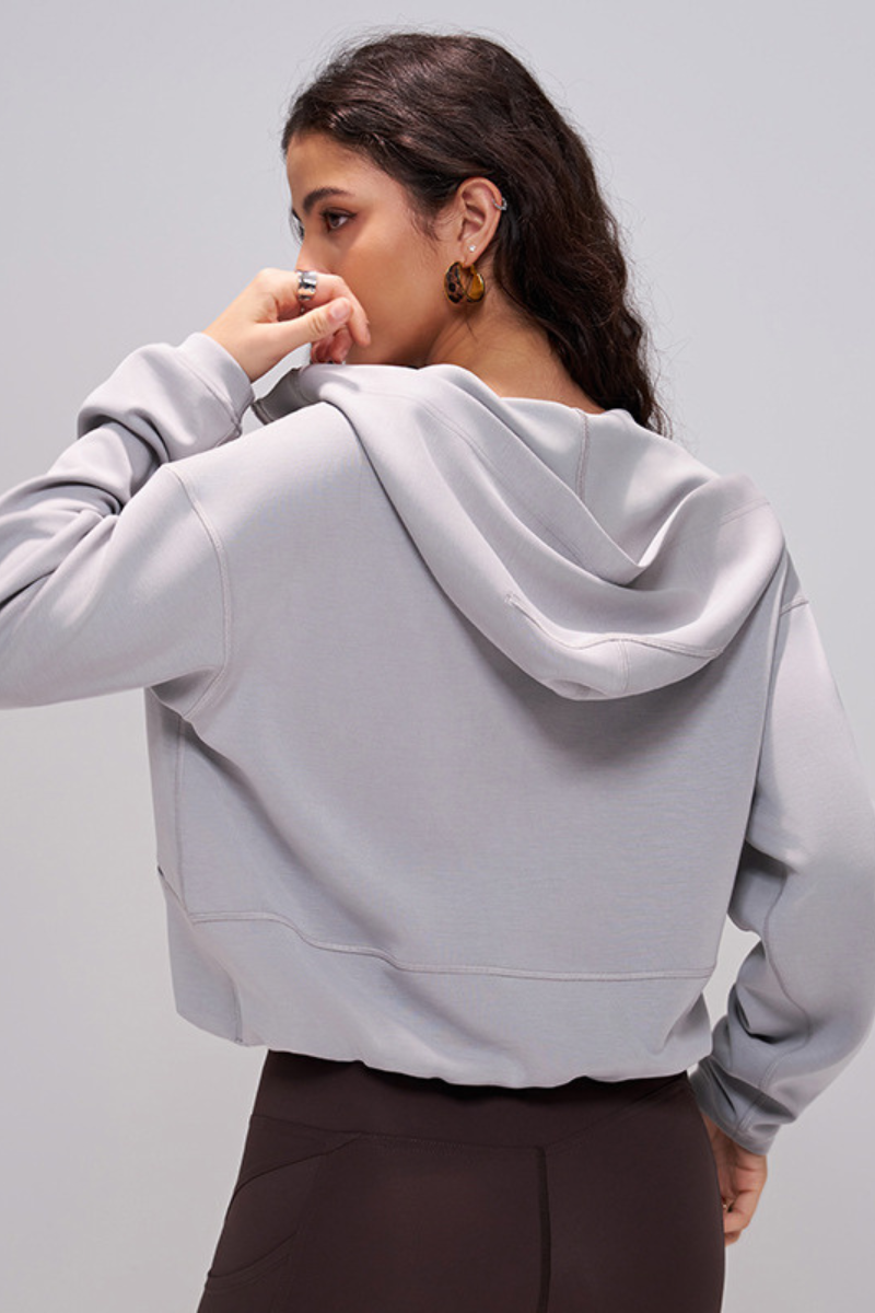 Women‘s Athletic Cropped Full Zipper Sports Jacket