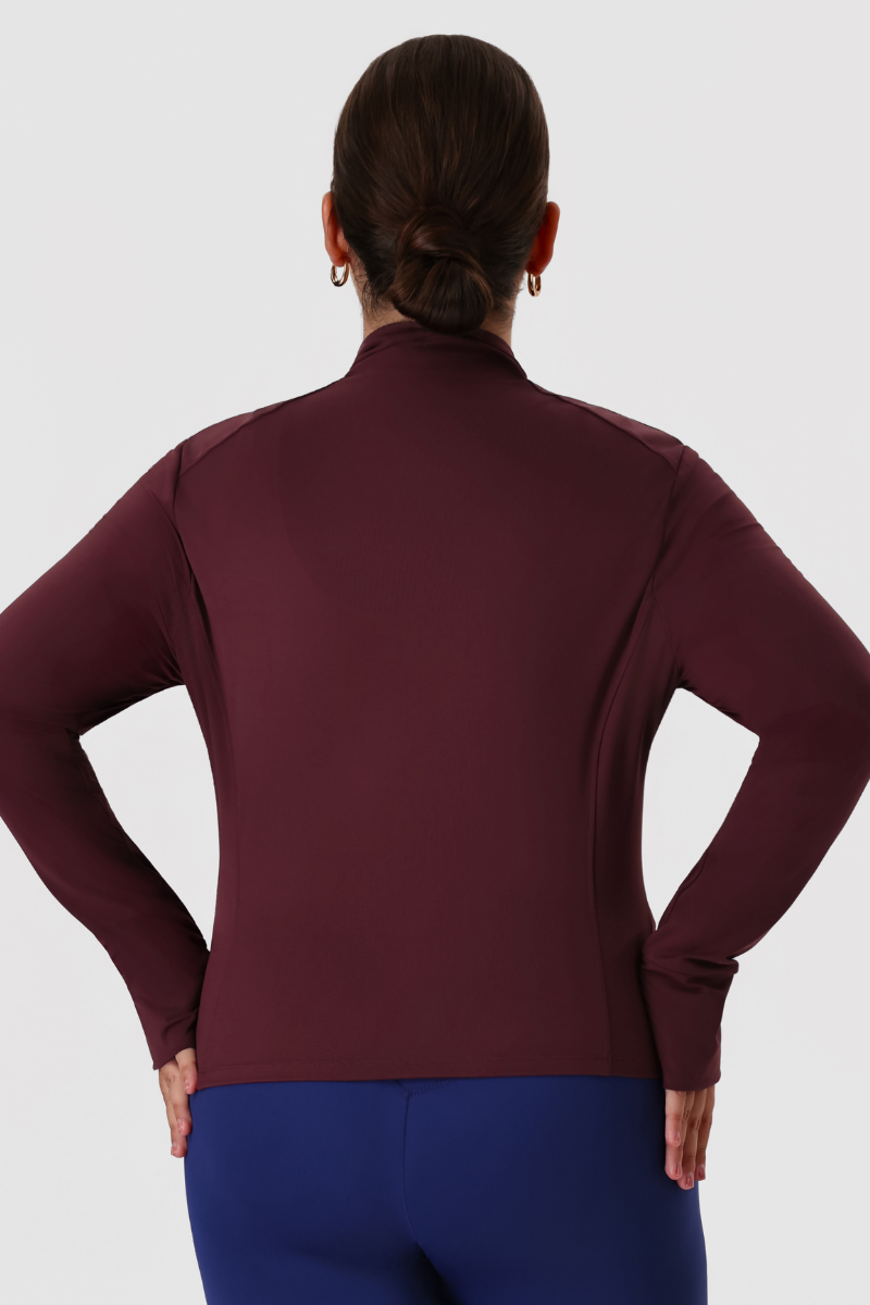 Plus Size Women's Fitted Zip-Up Yoga Jacket