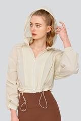 Women's Summer Light Sunscreen Cropped Drawstring Jacket