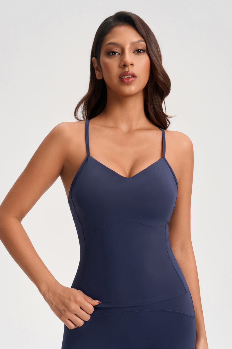 Women's Spaghetti Strap Cut-Out Sports Tank