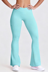 Women's Side Pockets V-Waisted Sports Flared Pants