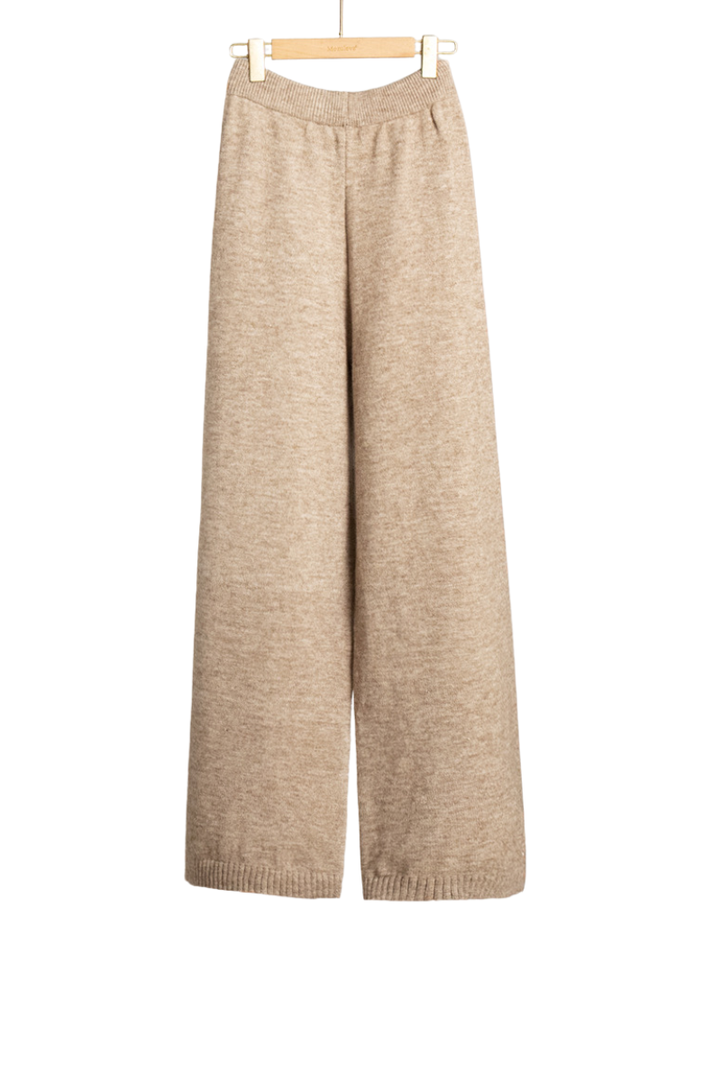 Thick-knit long pants set