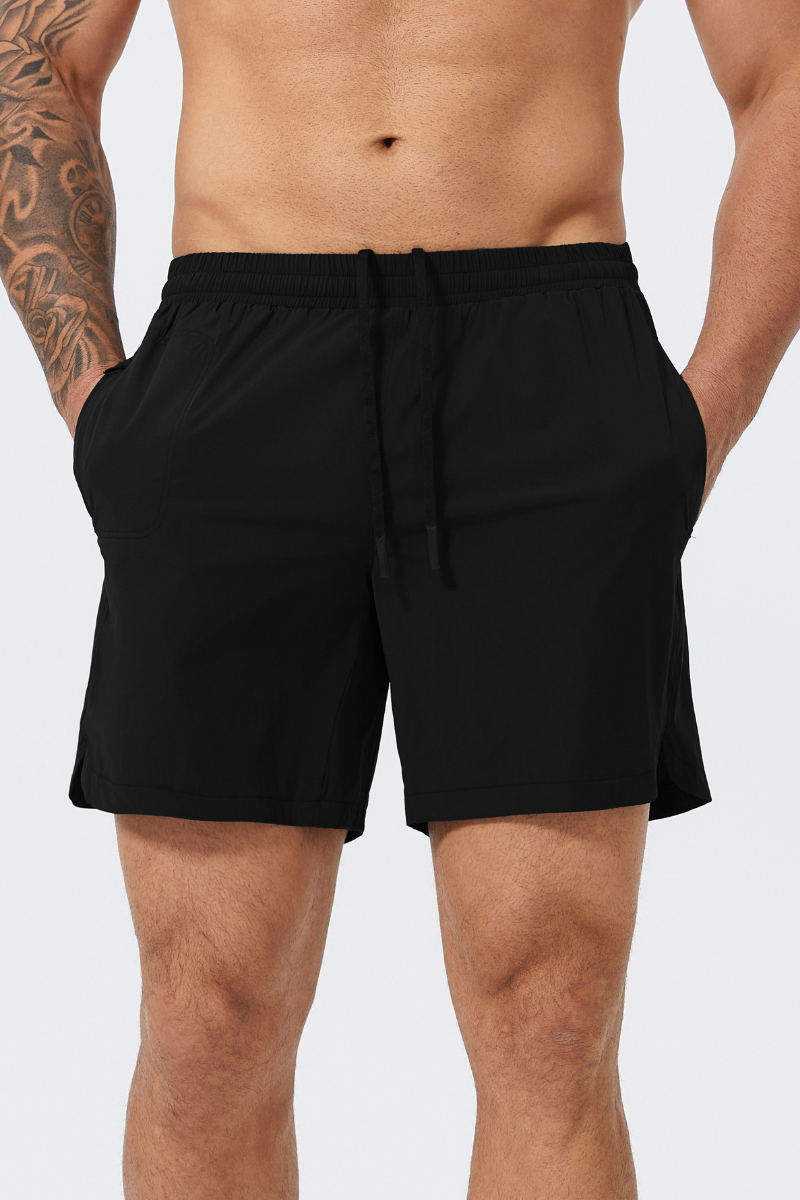 Men's Solid Quick-Dry Breathable Drawstring Sports Shorts