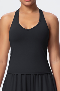 Women’s V-Neck Halter Open-Back Sports Tank