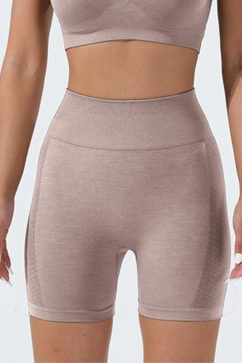 Women's Sports Pleated Buttocks Lift  Seamless Shorts