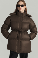 Women's waist-cinching cotton jacket