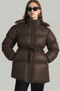 Women's waist-cinching cotton jacket