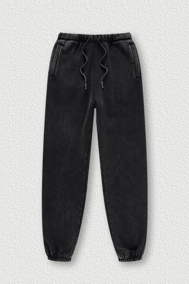 Vintage Washed Fleece Joggers - Unisex Winter Streetwear Pants