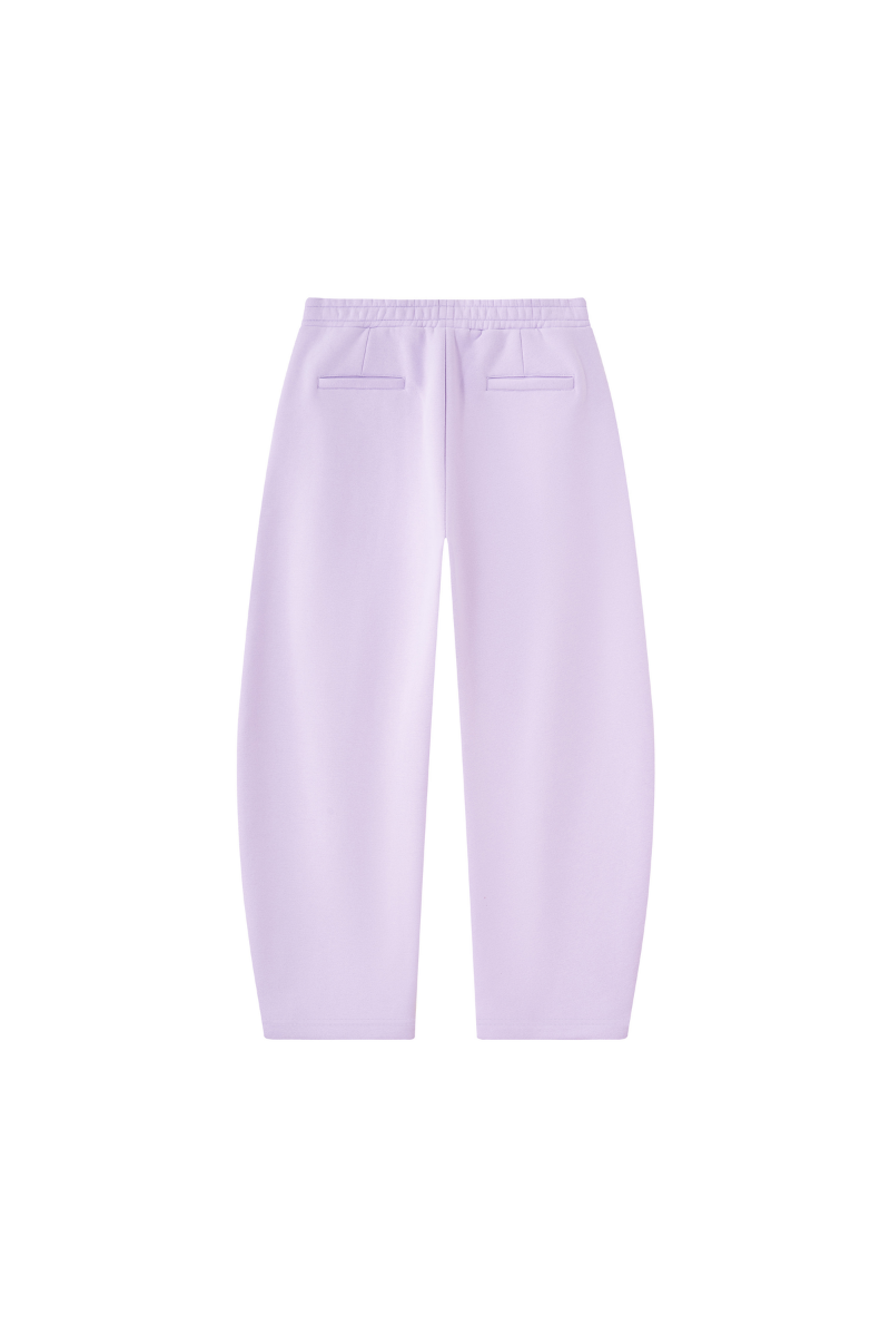 Unisex Fall Fleece Lined Elastic Waistband Curved Sweatpants