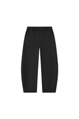 Unisex Fall Fleece Lined Elastic Waistband Curved Sweatpants