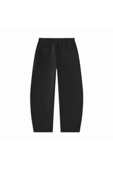 Unisex Fall Fleece Lined Elastic Waistband Curved Sweatpants
