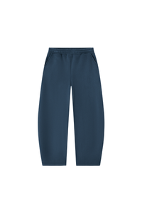 Unisex Fall Fleece Lined Elastic Waistband Curved Sweatpants