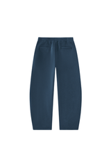 Unisex Fall Fleece Lined Elastic Waistband Curved Sweatpants