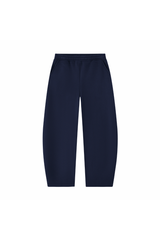 Unisex Fall Fleece Lined Elastic Waistband Curved Sweatpants