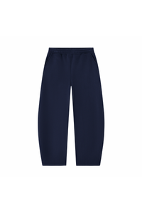 Unisex Fall Fleece Lined Elastic Waistband Curved Sweatpants