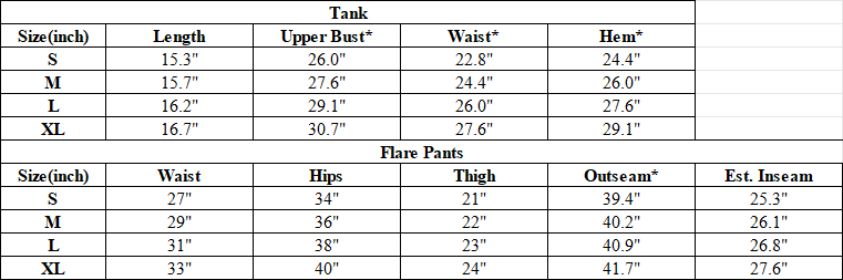 Women's Petal Yoga Athletic Set:Halter Tank Top & Flarepants