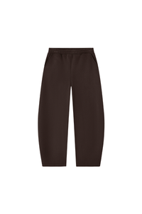 Unisex Fall Fleece Lined Elastic Waistband Curved Sweatpants