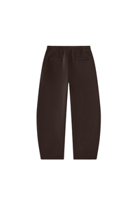 Unisex Fall Fleece Lined Elastic Waistband Curved Sweatpants