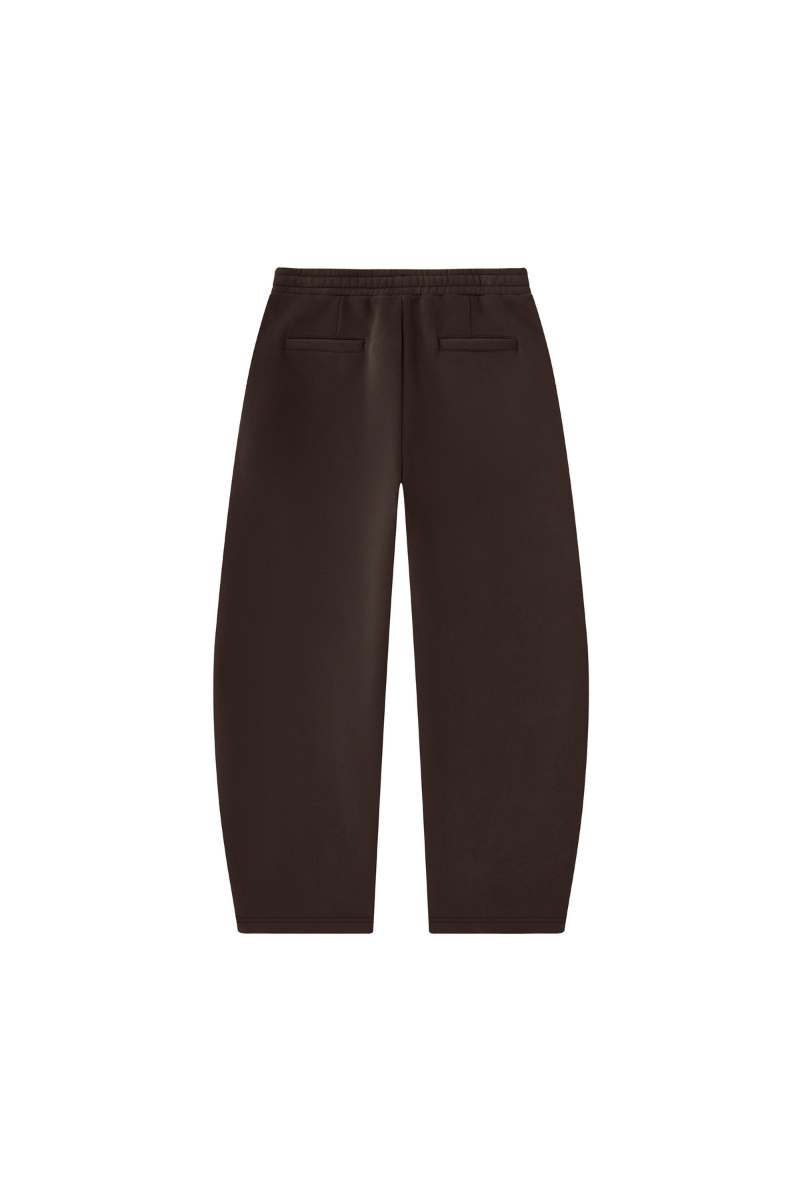 Unisex Fall Fleece Lined Elastic Waistband Curved Sweatpants