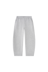 Unisex Fall Fleece Lined Elastic Waistband Curved Sweatpants
