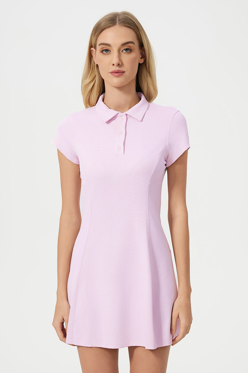 Women Mid-Length Waist Thin Ice Breathable Tennis Sports Yoga Short-Sleeved Dresses