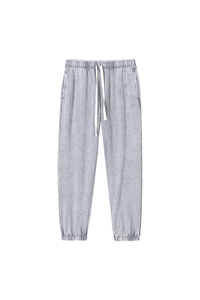 Unisex Fall Vintage Washed Elastic Waist Drawstring Joggers