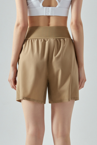 Women Summer High Waist Pocket Quick Dry Sports Shorts