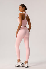 Trimmed sports bra & yoga leggings 2-piece set
