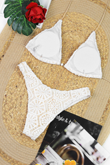 Women's Sexy Halter Cross Lace Skirt Bikini Set - 3pcs