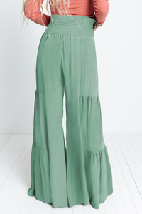 Women's vintage layered wide-leg pants