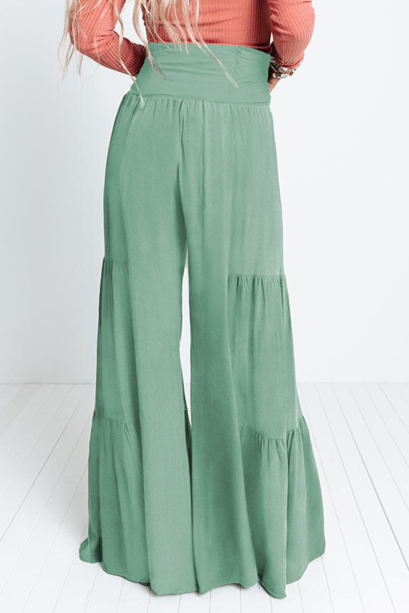 Women's vintage layered wide-leg pants