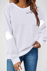 Women's Fall Halloween Gift Ghost Print Sweatshirt